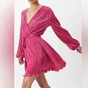 Bardot Fuchsia Bellissa Pleated Mini dress